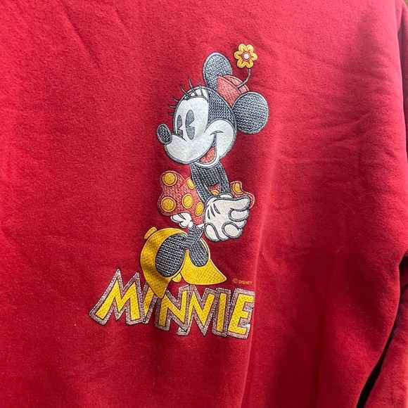 Vintage Minnie Mouse Red Sweater Mickey And Co Women's XL Crewneck Made In USA - Picture 2 of 7